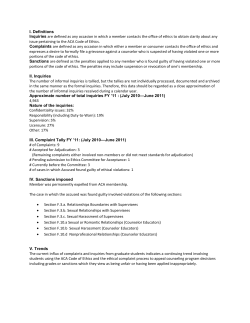 Ethics Committee Summary