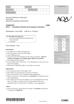 A-level Chemistry Question paper Unit 2 - Foundation