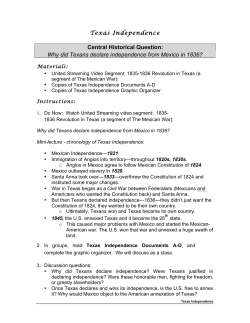 Texas Independence Lesson Plan