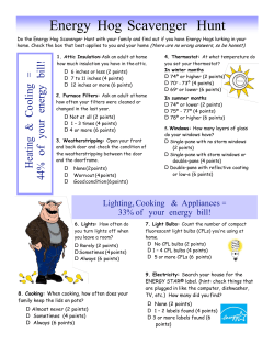 Energy Hog Scavenger Hunt