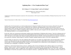 Lightning Data - A New Geophysical Data Type