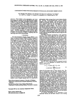 COMPARISON&bull;) F HRDI WIND MEASUREMENTS WITH RADAR