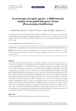A cornucopia of cryptic species - a DNA barcode analysis of the