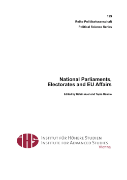 National Parliaments, Electorates and EU Affairs