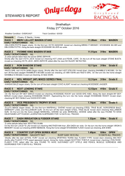 STEWARD`S REPORT
