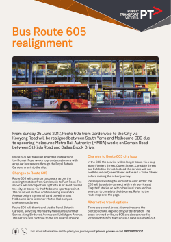 Bus Route 605 realignment - Melbourne Grammar School