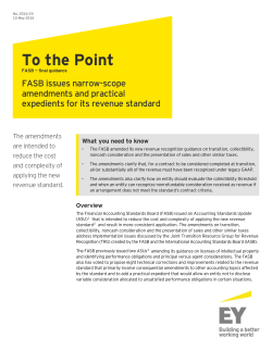 FASB issues narrow-scope amendments and practical expedients