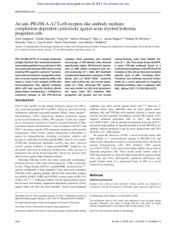 An anti&ndash;PR1/HLA-A2 T-cell receptor&ndash;like antibody