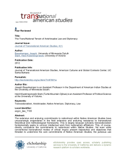 The Trans/National Terrain of Anishinaabe Law and Diplomacy