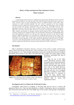 History of Maps and Important Map Collections in Turkey Hakan