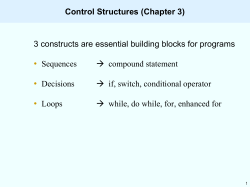 Control structures - U of W ACS Homepage