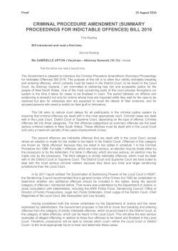 CRIMINAL PROCEDURE AMENDMENT (SUMMARY