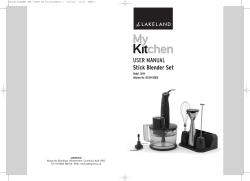 USER MANUAL Stick Blender Set
