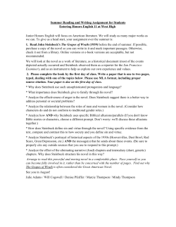 Summer Reading 11th Grade Honors