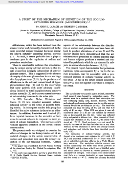 A STUDY OF THE MECHANISM OF SECRETION OF THE SODIUM