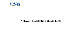 Epson L805 Network Install Guide