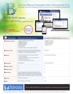 Merriam-Webster Unabridged Offers Unsurpassed Value