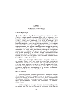 Parliamentary Privileges