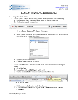 EndNote X7 CWYW in Word 2008/2011 (Mac)