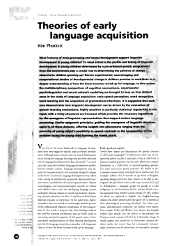 Theories of early language acquisition