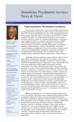 Defense Mechanisms - Stonebriar Psychiatric Services