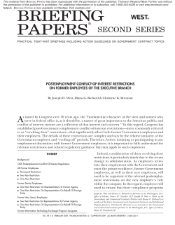 Postemployment Conflict-of-Interest Restrictions on