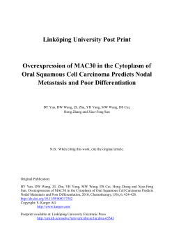 Overexpression of MAC30 in the Cytoplasm of Oral Squamous Cell