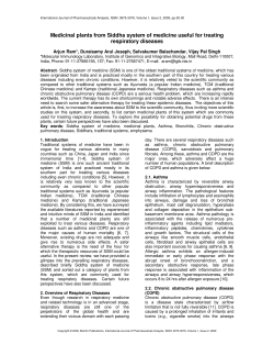 Medicinal plants from Siddha system of medicine useful for treating