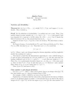Algebra Notes Math 123 &mdash; Harvard University Spring 2002