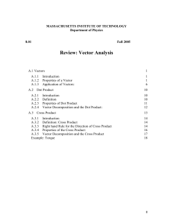 Review: Vector Analysis