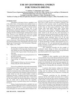 Use of Geothermal Energy for Tomato Drying