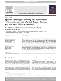 Episodic ataxia type 2 showing ictal hyperhidrosis with hypothermia