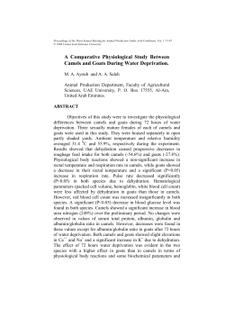 A Comparative Physiological Study Between Camels and Goats