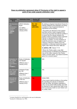 Does my arbitration agreement allow it? Exclusion
