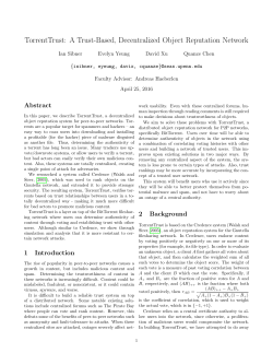 TorrentTrust: A Trust-Based, Decentralized Object Reputation Network