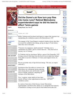 Did the Dome`s air flow turn pop flies into home runs?