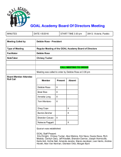 GOAL Academy Board Of Directors Meeting