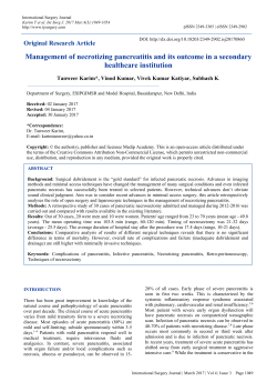 Management of necrotizing pancreatitis and its outcome in a