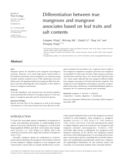 Differentiation between true mangroves and