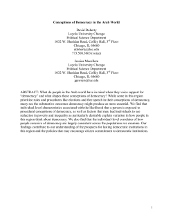 Conceptions of Democracy in the Arab World - Orion