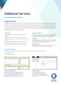 ASX Energy: Additional Services