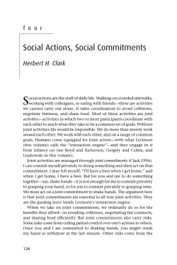 Social Actions, Social Commitments