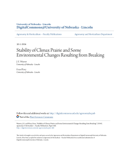 Stability of Climax Prairie and Some Environmental Changes