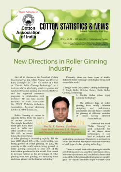 New Directions in Roller Ginning Industry