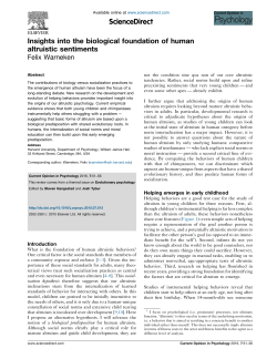 Insights into the biological foundation of human altruistic sentiments