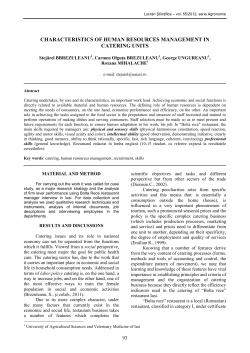 characteristics of human resources management in catering units