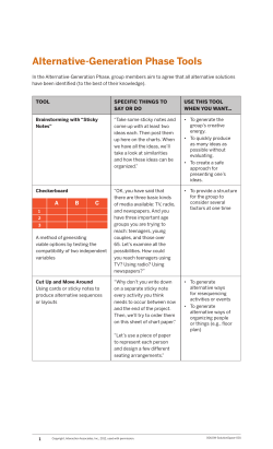 Alternative-Generation Phase Tools