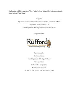 Exploration and Diet Analysis of Red Panda (Ailurus fulgens) for its