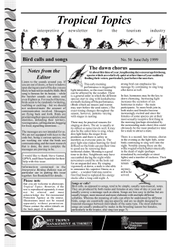 Bird calls and songs - Wet Tropics Management Authority