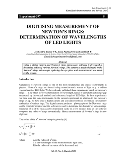 DIGITISING MEASUREMENT OF NEWTON`S RINGS